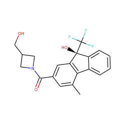 Cc1cc(C(=O)N2CC(CO)C2)cc2c1-c1ccccc1[C@@]2(O)C(F)(F)F ZINC000144814562