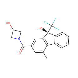 Cc1cc(C(=O)N2CC(O)C2)cc2c1-c1ccccc1[C@@]2(O)C(F)(F)F ZINC000144814123