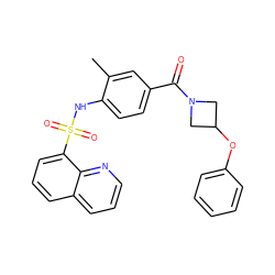 Cc1cc(C(=O)N2CC(Oc3ccccc3)C2)ccc1NS(=O)(=O)c1cccc2cccnc12 ZINC000200251358