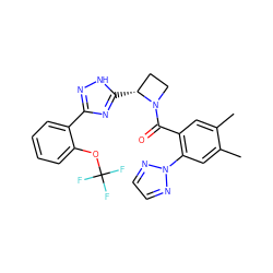 Cc1cc(C(=O)N2CC[C@H]2c2nc(-c3ccccc3OC(F)(F)F)n[nH]2)c(-n2nccn2)cc1C ZINC000218090402