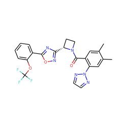 Cc1cc(C(=O)N2CC[C@H]2c2noc(-c3ccccc3OC(F)(F)F)n2)c(-n2nccn2)cc1C ZINC000218126037