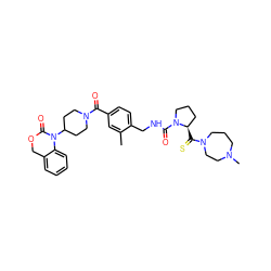 Cc1cc(C(=O)N2CCC(N3C(=O)OCc4ccccc43)CC2)ccc1CNC(=O)N1CCC[C@H]1C(=S)N1CCCN(C)CC1 ZINC000049766840