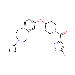 Cc1cc(C(=O)N2CCC(Oc3ccc4c(c3)CCN(C3CCC3)CC4)CC2)no1 ZINC000103244690