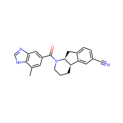 Cc1cc(C(=O)N2CCC[C@@H]3c4cc(C#N)ccc4C[C@@H]32)cc2nc[nH]c12 ZINC000141675214