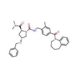 Cc1cc(C(=O)N2CCCCc3ccccc32)ccc1CNC(=O)N1C[C@H](OCc2ccccc2)C[C@H]1C(=O)N(C)C ZINC000042804812