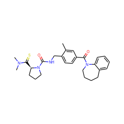 Cc1cc(C(=O)N2CCCCc3ccccc32)ccc1CNC(=O)N1CCC[C@H]1C(=S)N(C)C ZINC000040393689