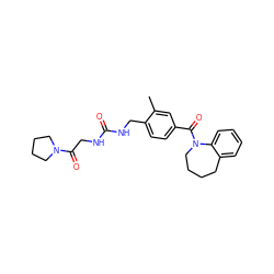 Cc1cc(C(=O)N2CCCCc3ccccc32)ccc1CNC(=O)NCC(=O)N1CCCC1 ZINC000040860943