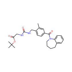 Cc1cc(C(=O)N2CCCCc3ccccc32)ccc1CNC(=O)NCC(=O)OC(C)(C)C ZINC000040391576