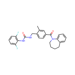 Cc1cc(C(=O)N2CCCCc3ccccc32)ccc1CNC(=O)Nc1c(F)cccc1F ZINC000040380423