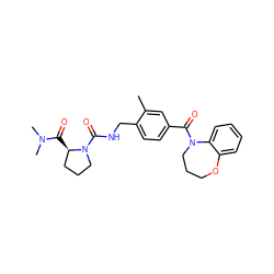 Cc1cc(C(=O)N2CCCOc3ccccc32)ccc1CNC(=O)N1CCC[C@H]1C(=O)N(C)C ZINC000040914608