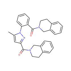 Cc1cc(C(=O)N2CCc3ccccc3C2)nn1-c1ccccc1C(=O)N1CCc2ccccc2C1 ZINC000040392970