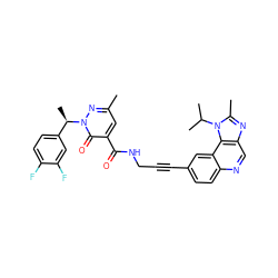 Cc1cc(C(=O)NCC#Cc2ccc3ncc4nc(C)n(C(C)C)c4c3c2)c(=O)n([C@H](C)c2ccc(F)c(F)c2)n1 ZINC000169710217