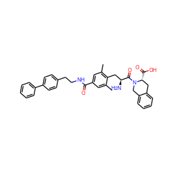 Cc1cc(C(=O)NCCc2ccc(-c3ccccc3)cc2)cc(C)c1C[C@H](N)C(=O)N1Cc2ccccc2C[C@H]1C(=O)O ZINC000049722844