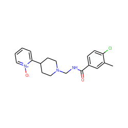 Cc1cc(C(=O)NCN2CCC(c3cccc[n+]3[O-])CC2)ccc1Cl ZINC000038149985