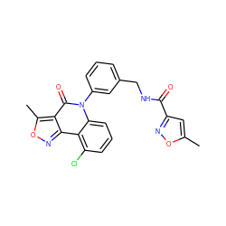 Cc1cc(C(=O)NCc2cccc(-n3c(=O)c4c(C)onc4c4c(Cl)cccc43)c2)no1 ZINC000001483393