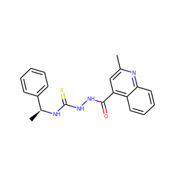 Cc1cc(C(=O)NNC(=S)N[C@@H](C)c2ccccc2)c2ccccc2n1 ZINC000008682524