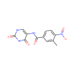 Cc1cc(C(=O)Nc2c[nH]c(=O)[nH]c2=O)ccc1[N+](=O)[O-] ZINC000000070104