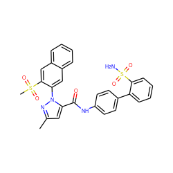 Cc1cc(C(=O)Nc2ccc(-c3ccccc3S(N)(=O)=O)cc2)n(-c2cc3ccccc3cc2S(C)(=O)=O)n1 ZINC000029402606