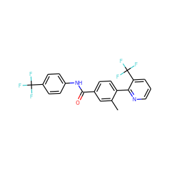 Cc1cc(C(=O)Nc2ccc(C(F)(F)F)cc2)ccc1-c1ncccc1C(F)(F)F ZINC000038149582