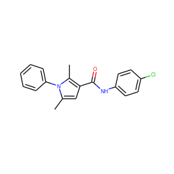 Cc1cc(C(=O)Nc2ccc(Cl)cc2)c(C)n1-c1ccccc1 ZINC000000113690