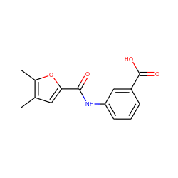 Cc1cc(C(=O)Nc2cccc(C(=O)O)c2)oc1C ZINC000000275124