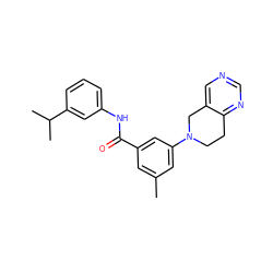 Cc1cc(C(=O)Nc2cccc(C(C)C)c2)cc(N2CCc3ncncc3C2)c1 ZINC000169710108