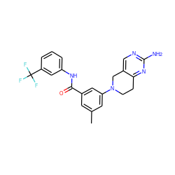 Cc1cc(C(=O)Nc2cccc(C(F)(F)F)c2)cc(N2CCc3nc(N)ncc3C2)c1 ZINC000169710101