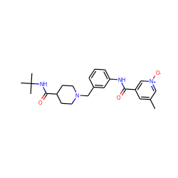 Cc1cc(C(=O)Nc2cccc(CN3CCC(C(=O)NC(C)(C)C)CC3)c2)c[n+]([O-])c1 ZINC001772614848