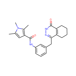 Cc1cc(C(=O)Nc2cccc(Cc3n[nH]c(=O)c4c3CCCC4)c2)c(C)n1C ZINC000169197544