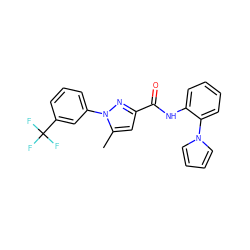 Cc1cc(C(=O)Nc2ccccc2-n2cccc2)nn1-c1cccc(C(F)(F)F)c1 ZINC000026381750