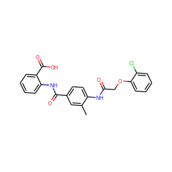 Cc1cc(C(=O)Nc2ccccc2C(=O)O)ccc1NC(=O)COc1ccccc1Cl ZINC000002836370