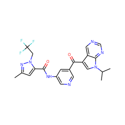 Cc1cc(C(=O)Nc2cncc(C(=O)c3cn(C(C)C)c4ncncc34)c2)n(CC(F)(F)F)n1 ZINC000169707971