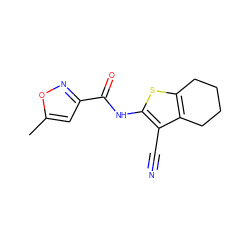 Cc1cc(C(=O)Nc2sc3c(c2C#N)CCCC3)no1 ZINC000003908628