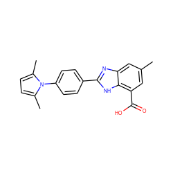 Cc1cc(C(=O)O)c2[nH]c(-c3ccc(-n4c(C)ccc4C)cc3)nc2c1 ZINC000168611916