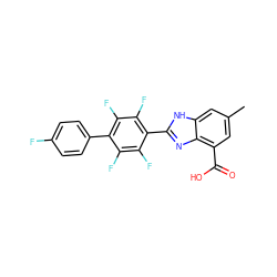 Cc1cc(C(=O)O)c2nc(-c3c(F)c(F)c(-c4ccc(F)cc4)c(F)c3F)[nH]c2c1 ZINC000144715838