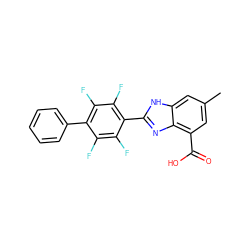 Cc1cc(C(=O)O)c2nc(-c3c(F)c(F)c(-c4ccccc4)c(F)c3F)[nH]c2c1 ZINC000068247338