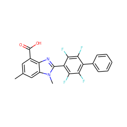 Cc1cc(C(=O)O)c2nc(-c3c(F)c(F)c(-c4ccccc4)c(F)c3F)n(C)c2c1 ZINC000144713518