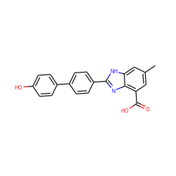 Cc1cc(C(=O)O)c2nc(-c3ccc(-c4ccc(O)cc4)cc3)[nH]c2c1 ZINC000144711124