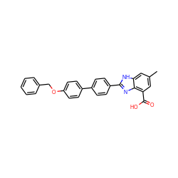 Cc1cc(C(=O)O)c2nc(-c3ccc(-c4ccc(OCc5ccccc5)cc4)cc3)[nH]c2c1 ZINC000144717948