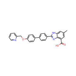 Cc1cc(C(=O)O)c2nc(-c3ccc(-c4ccc(OCc5ccccn5)cc4)cc3)[nH]c2c1 ZINC000144711572