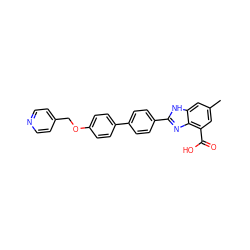 Cc1cc(C(=O)O)c2nc(-c3ccc(-c4ccc(OCc5ccncc5)cc4)cc3)[nH]c2c1 ZINC000144710496