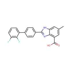 Cc1cc(C(=O)O)c2nc(-c3ccc(-c4cccc(F)c4F)cc3)[nH]c2c1 ZINC000113982154