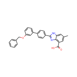 Cc1cc(C(=O)O)c2nc(-c3ccc(-c4cccc(OCc5ccccc5)c4)cc3)[nH]c2c1 ZINC000144710899