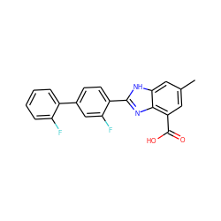 Cc1cc(C(=O)O)c2nc(-c3ccc(-c4ccccc4F)cc3F)[nH]c2c1 ZINC000068247342