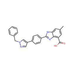 Cc1cc(C(=O)O)c2nc(-c3ccc(-c4cnn(Cc5ccccc5)c4)cc3)[nH]c2c1 ZINC000144710289