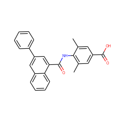 Cc1cc(C(=O)O)cc(C)c1NC(=O)c1cc(-c2ccccc2)cc2ccccc12 ZINC000653784873