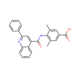 Cc1cc(C(=O)O)cc(C)c1NC(=O)c1cc(-c2ccccc2)nc2ccccc12 ZINC000653801356