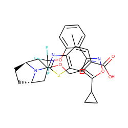 Cc1cc(C(=O)O)cc2sc(N3[C@H]4CC[C@H]3CC(OCc3c(-c5ccccc5OC(F)(F)F)noc3C3CC3)C4)nc12 ZINC000168064564