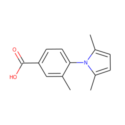 Cc1cc(C(=O)O)ccc1-n1c(C)ccc1C ZINC000000266944