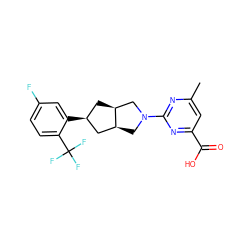 Cc1cc(C(=O)O)nc(N2C[C@H]3C[C@@H](c4cc(F)ccc4C(F)(F)F)C[C@H]3C2)n1 ZINC000473119871